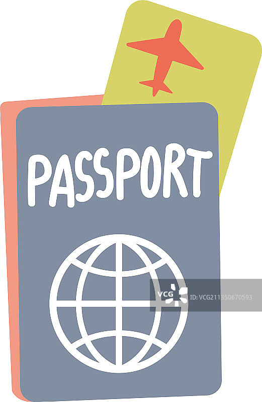 内有飞机票的外国护照图片素材