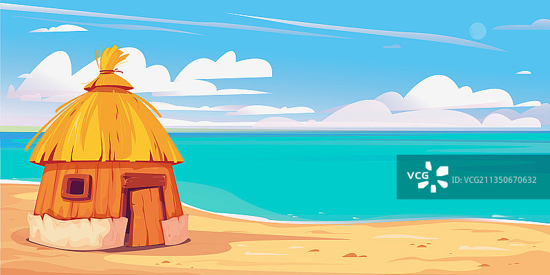 马尔代夫沙滩上的小屋图片素材