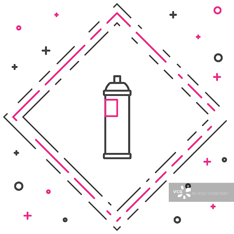 白色背景上的线性喷漆罐图标图片素材