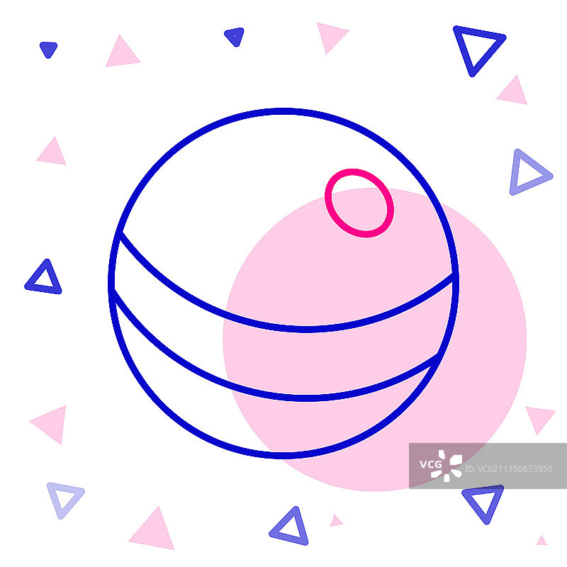 白色背景上的线条沙滩球图标图片素材