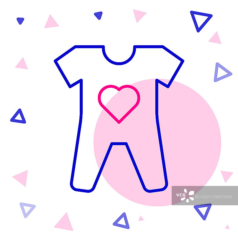 白色背景婴儿服装线条图标图片素材