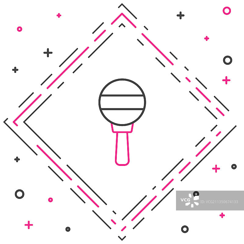 白色背景上的拨浪鼓玩具线路图标图片素材