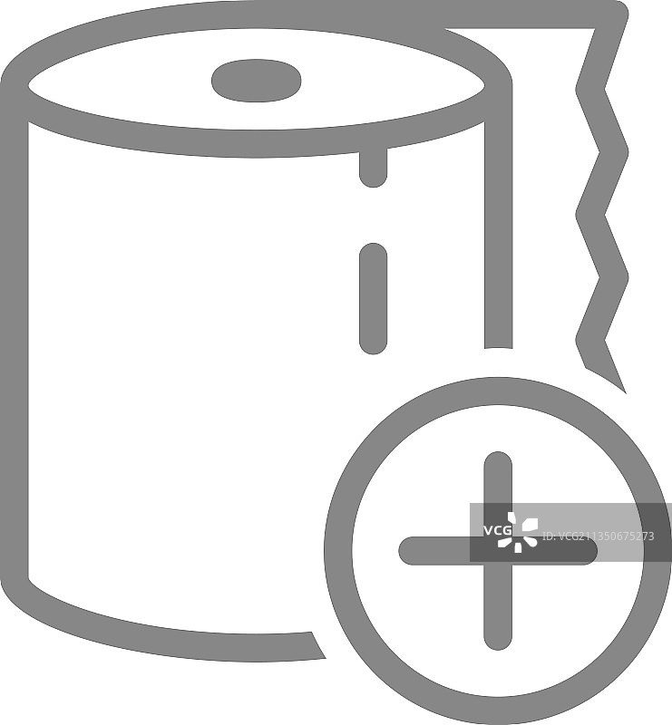 带有加号线的卫生纸卷图标图片素材