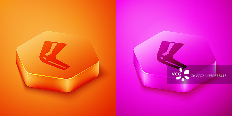 橙色背景上的2.5D骨痛图标图片素材