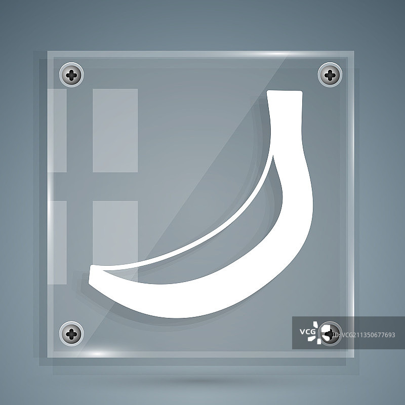 灰色背景上的白色香蕉图标图片素材