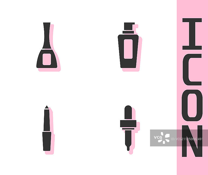 移液器、指甲油瓶和锉刀套装图片素材