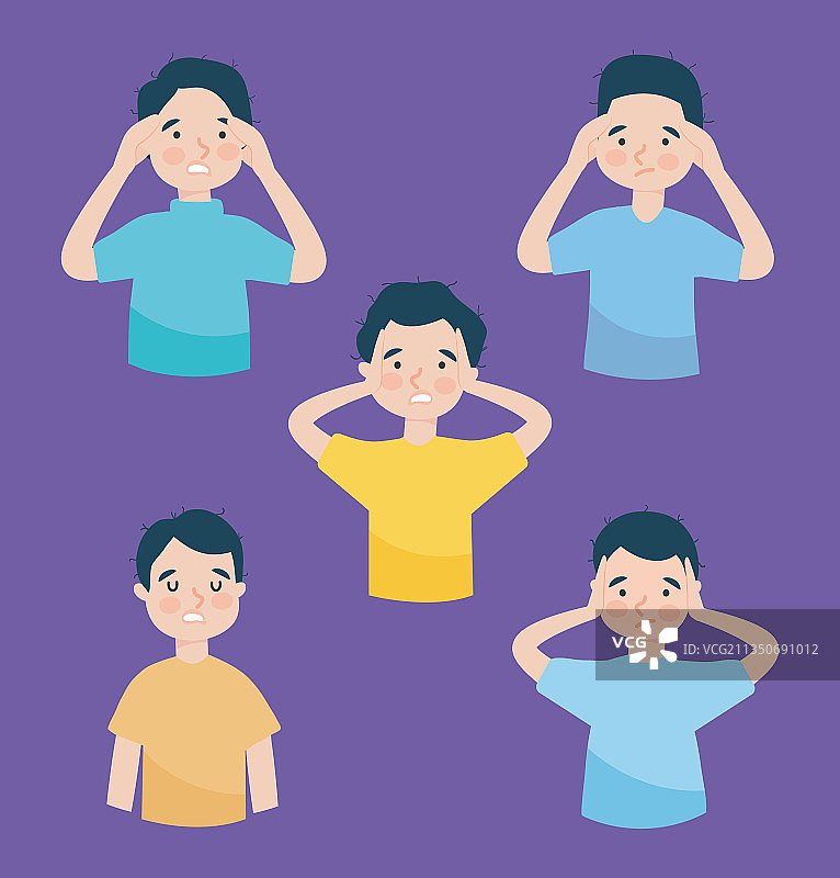 压力大的男人图标集图片素材