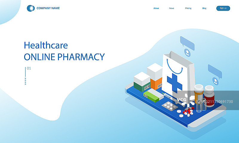 医疗App在线药房和药品图片素材