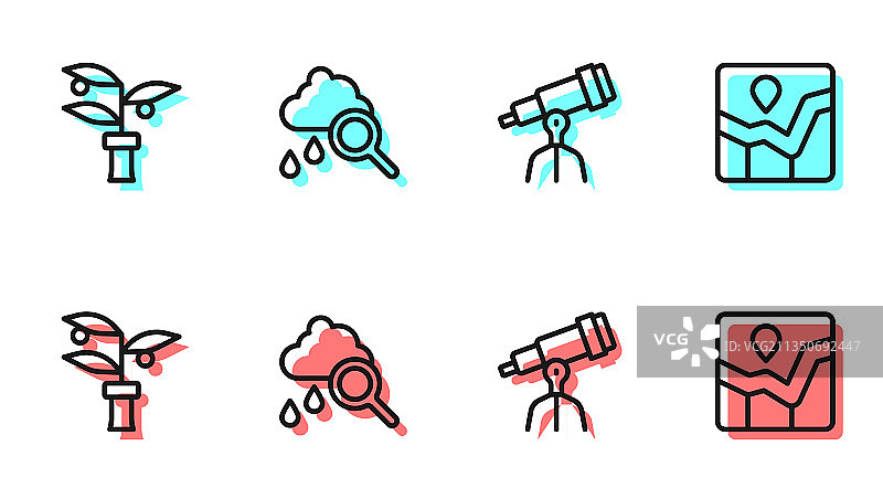 望远镜植物育种云组合图片素材