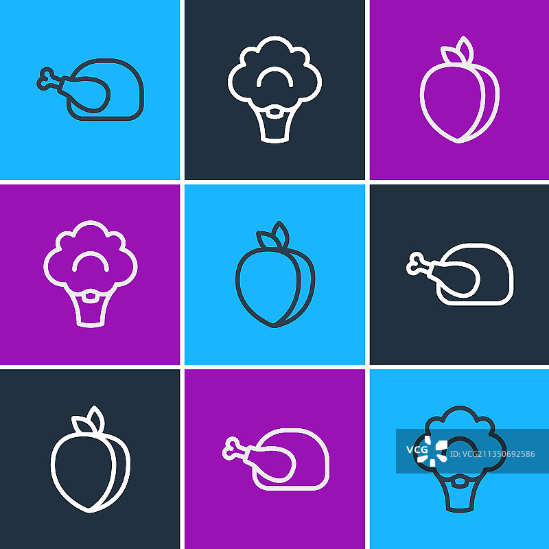 烤火鸡或烤鸡李子水果套餐图片素材