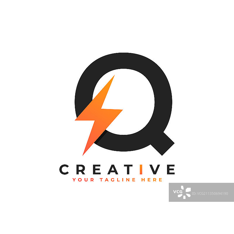 首字母Q闪电logo图片素材