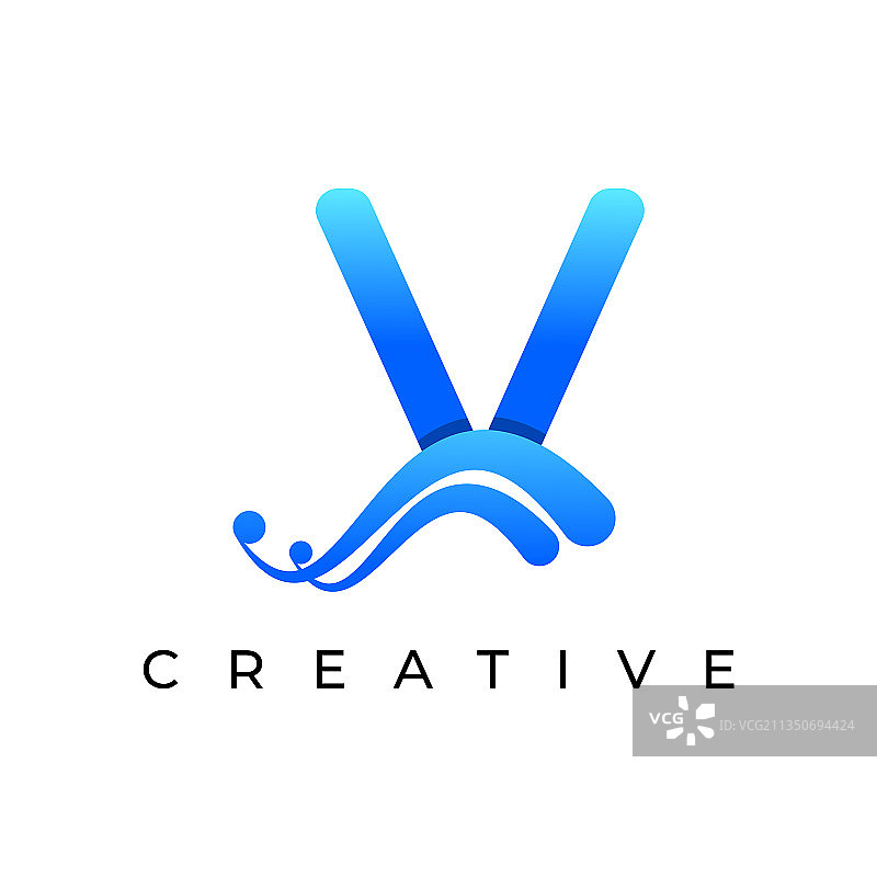 创意V字企业首字母标志图片素材
