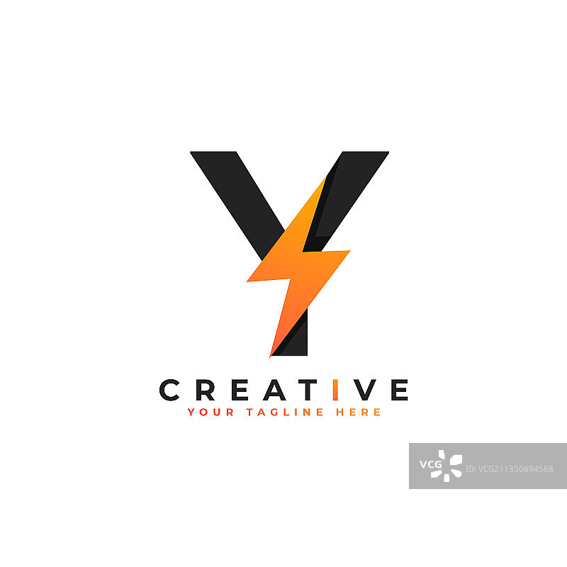 首字母Y logo闪电雷电图片素材