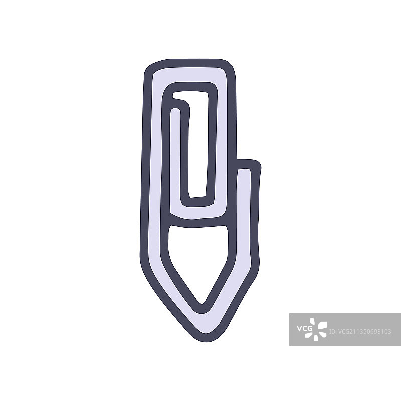 彩色涂鸦简约回形针图标图片素材