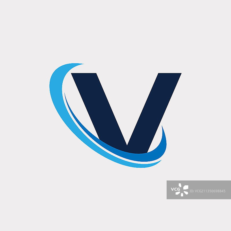 V字母科技标志设计模板图片素材