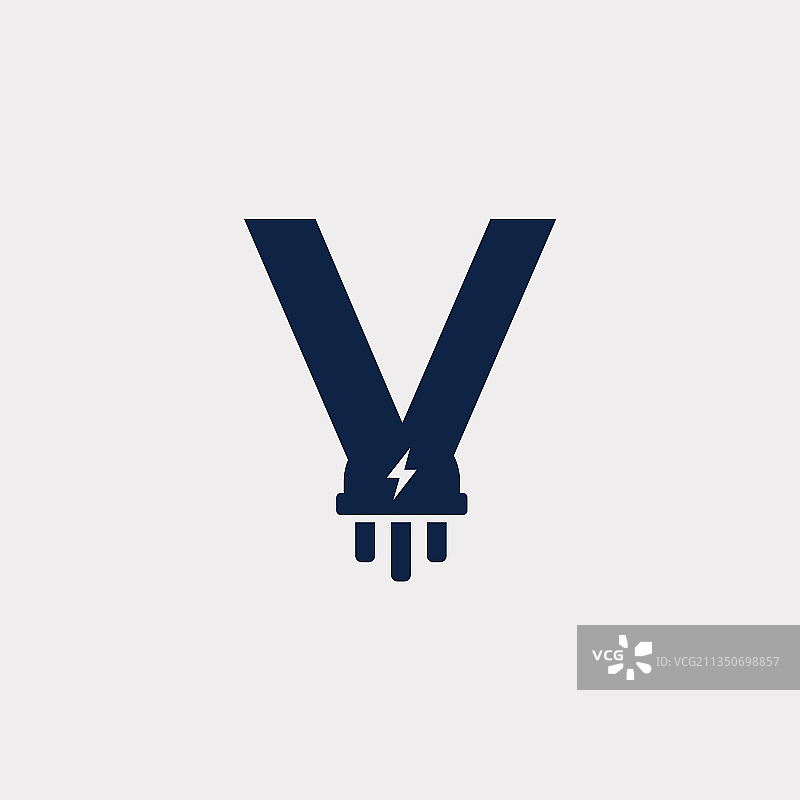 字母V电力图标Logo设计图片素材