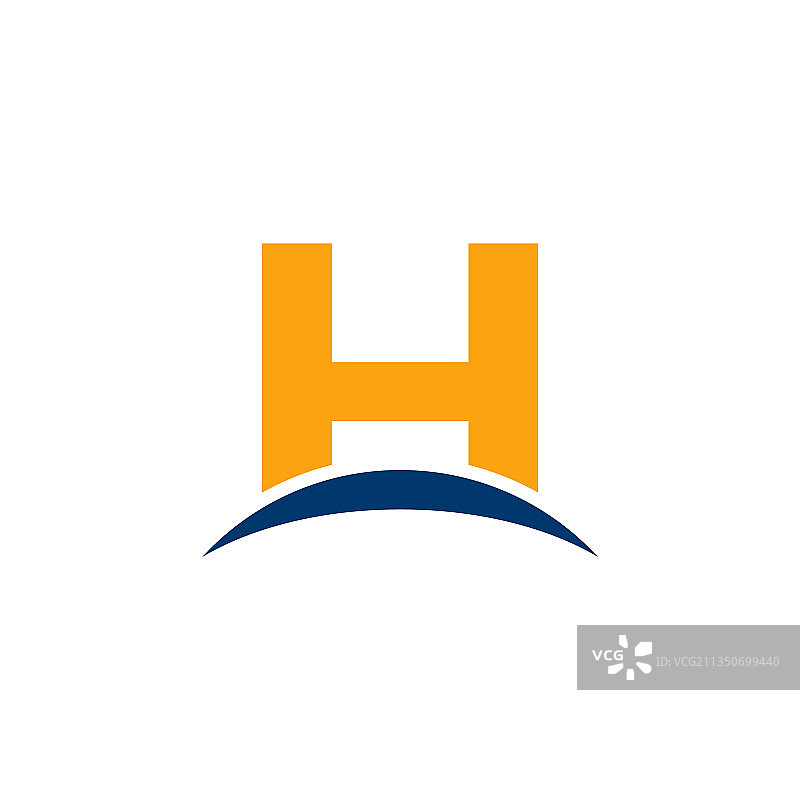 字母H地平线logo设计模板图片素材