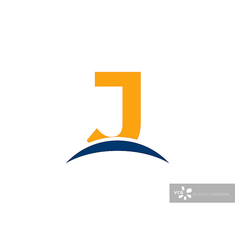 首字母J地平线标志设计模板图片素材