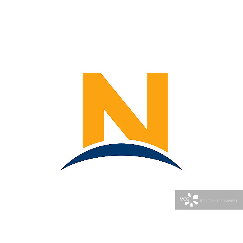 N首字母地平线标志设计模板图片素材