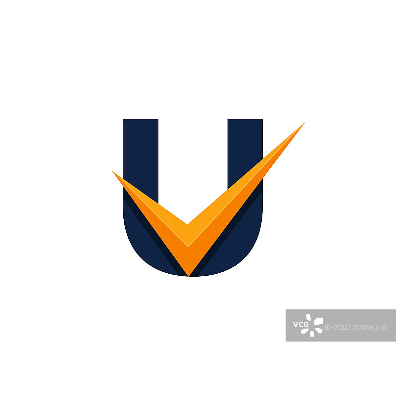 已批准的logo首字母U检查logo设计图片素材