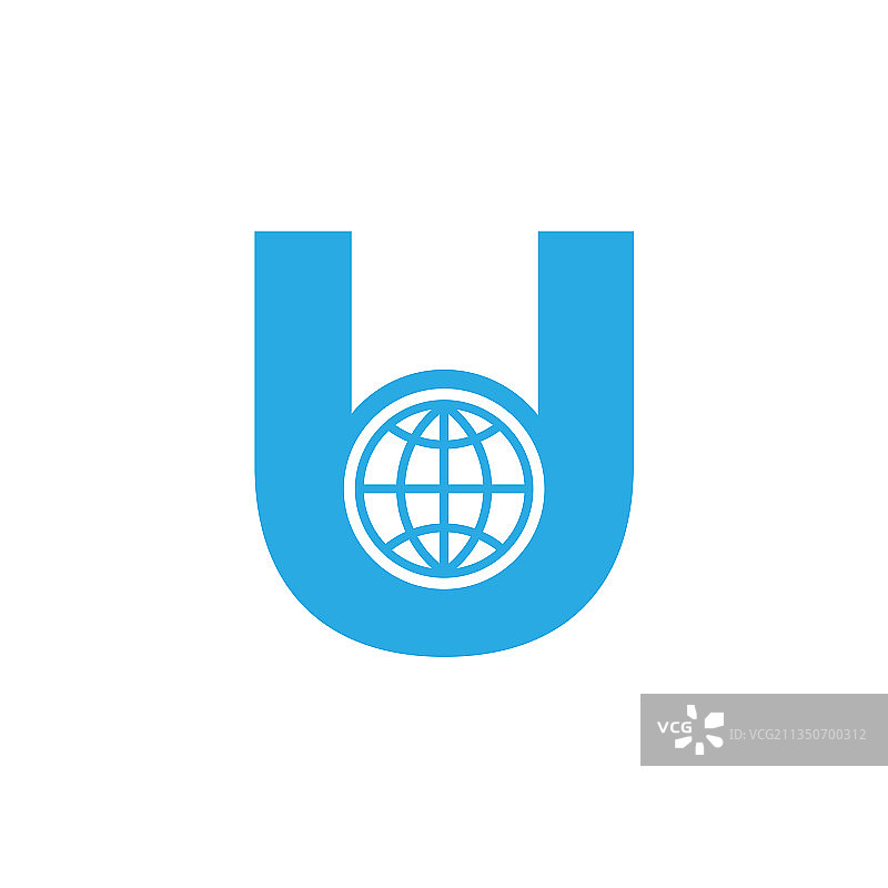 字母U地球标志设计模板图片素材