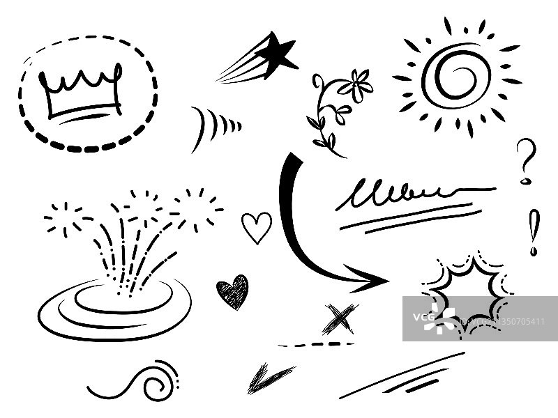 手绘抽象涂鸦元素图片素材