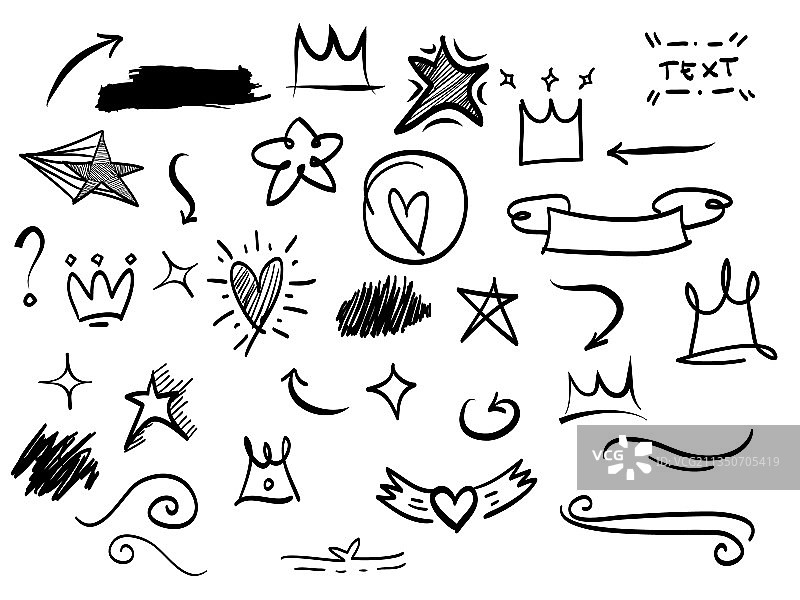 手绘抽象涂鸦元素图片素材