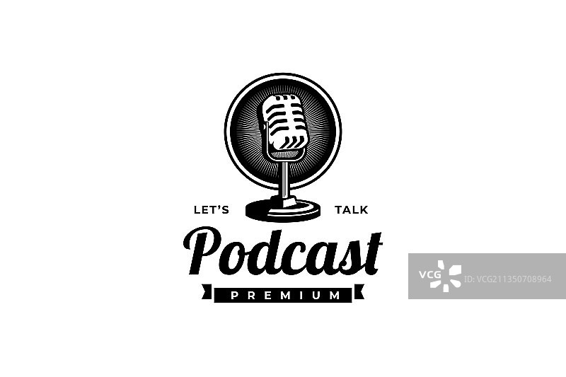 复古播客或歌手卡拉OK标志图片素材