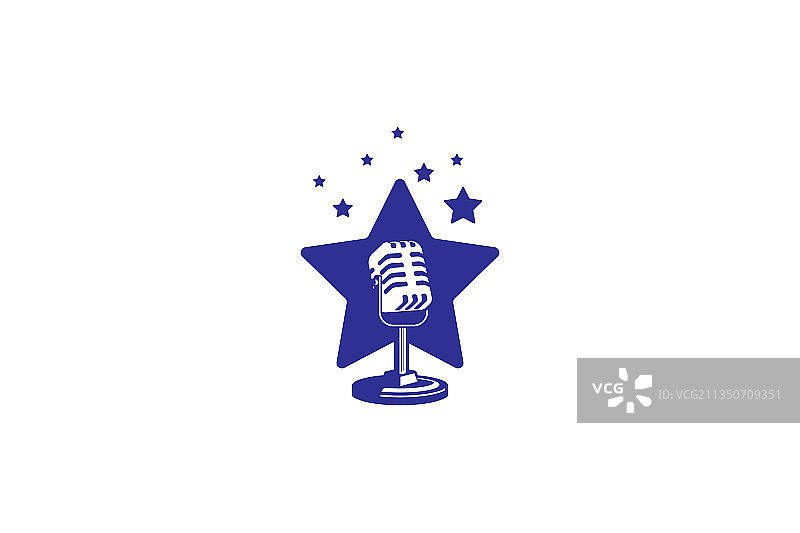 歌手明星Logo模板麦克风剪影图片素材