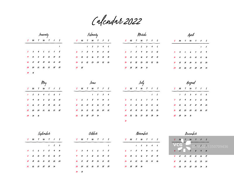 2022年日历图片素材