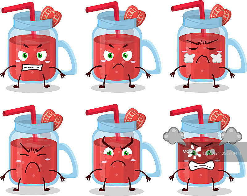 草莓冰沙卡通人物图片素材