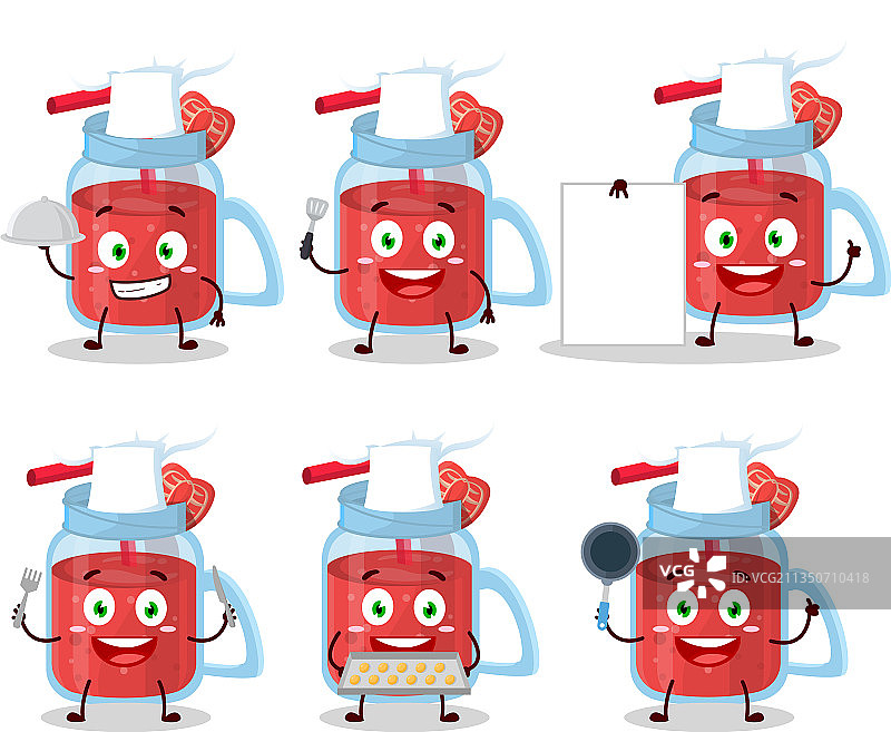 卡通草莓冰沙角色图片素材