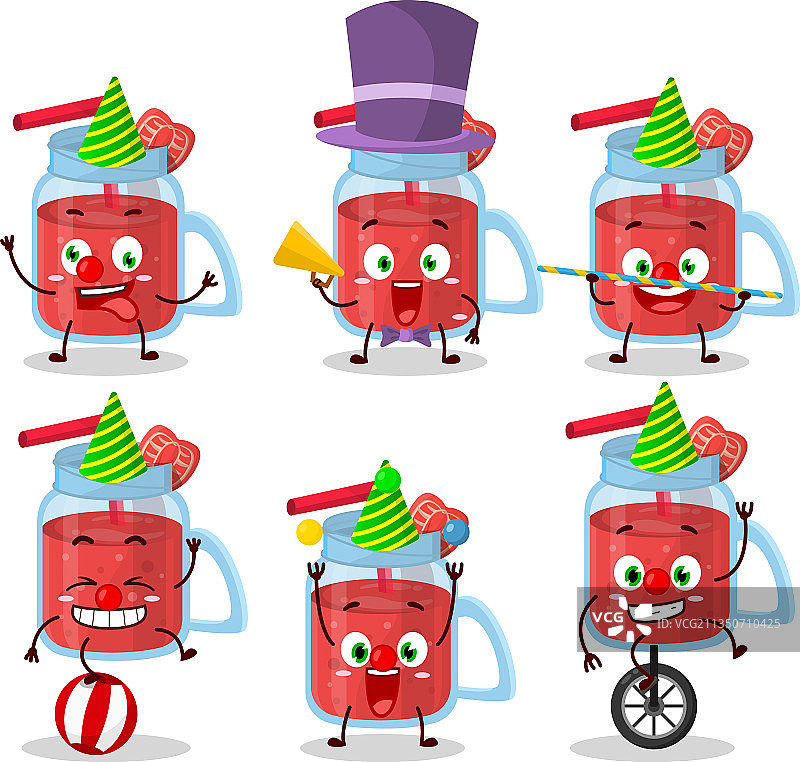 卡通草莓冰沙角色图片素材