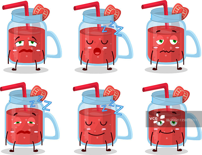 卡通草莓冰沙角色图片素材