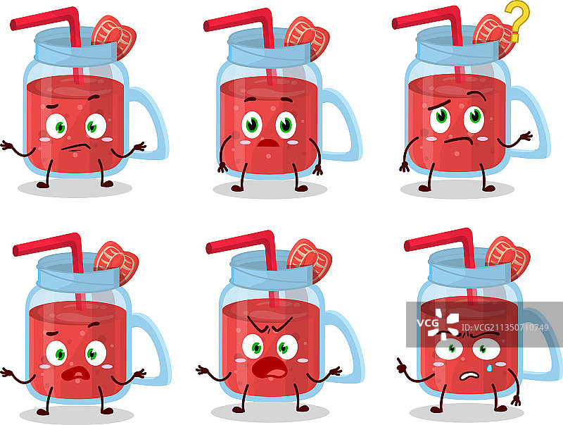 卡通草莓冰沙角色图片素材