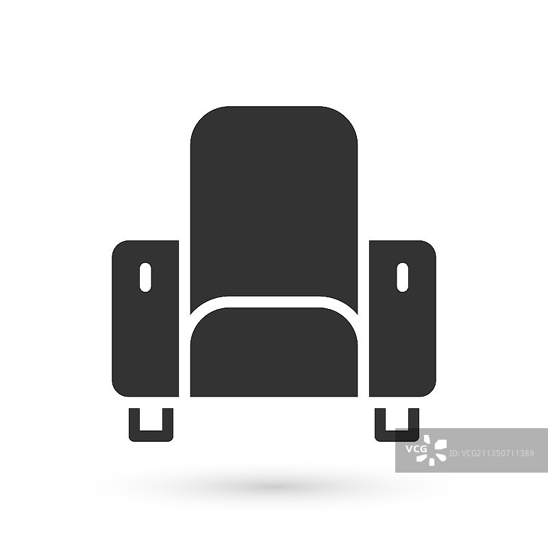 白色背景上的灰色电影椅图标图片素材