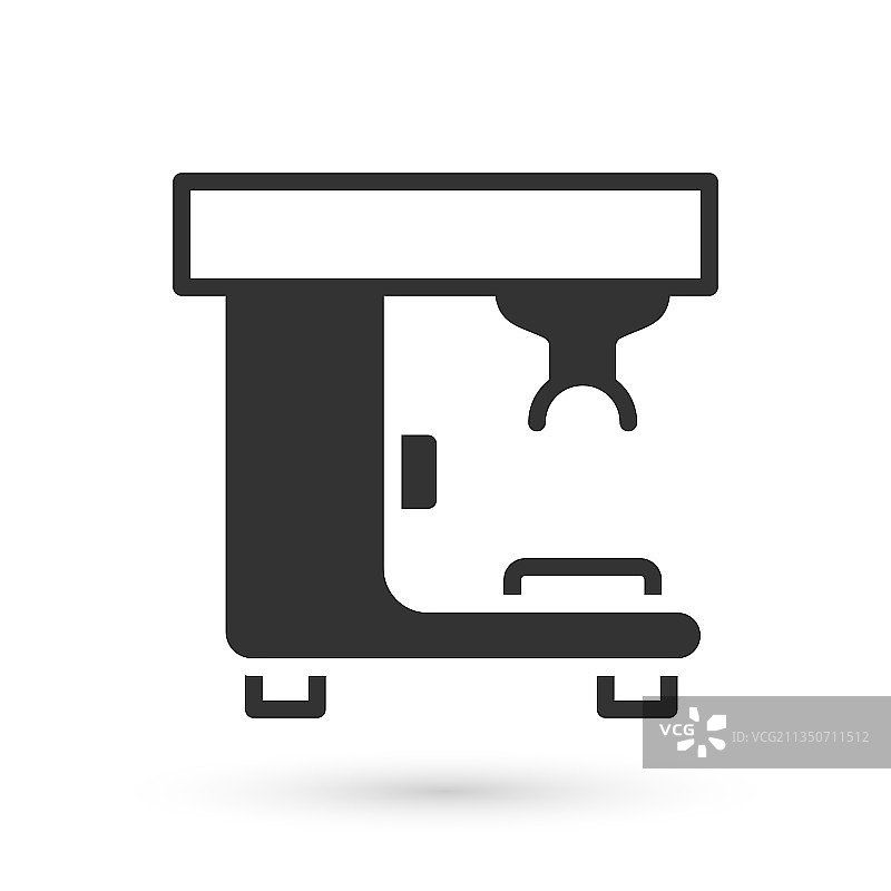 白色背景上的灰色咖啡机图标图片素材