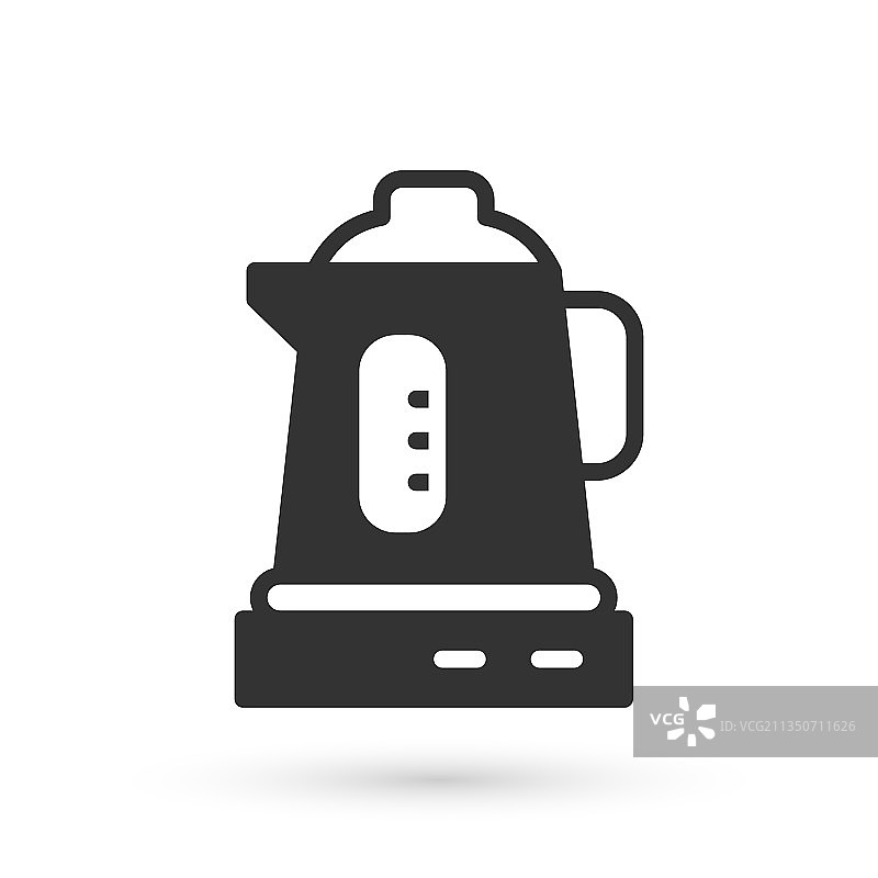 白色背景上的灰色电热水壶图标图片素材