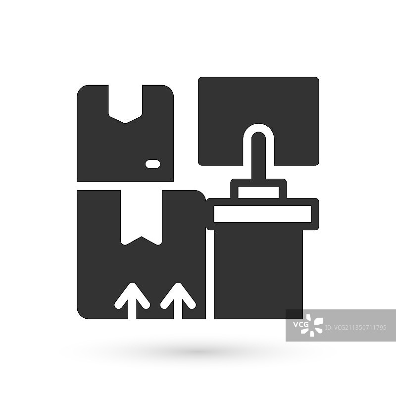 带货架箱子的灰色仓库内部图案图片素材