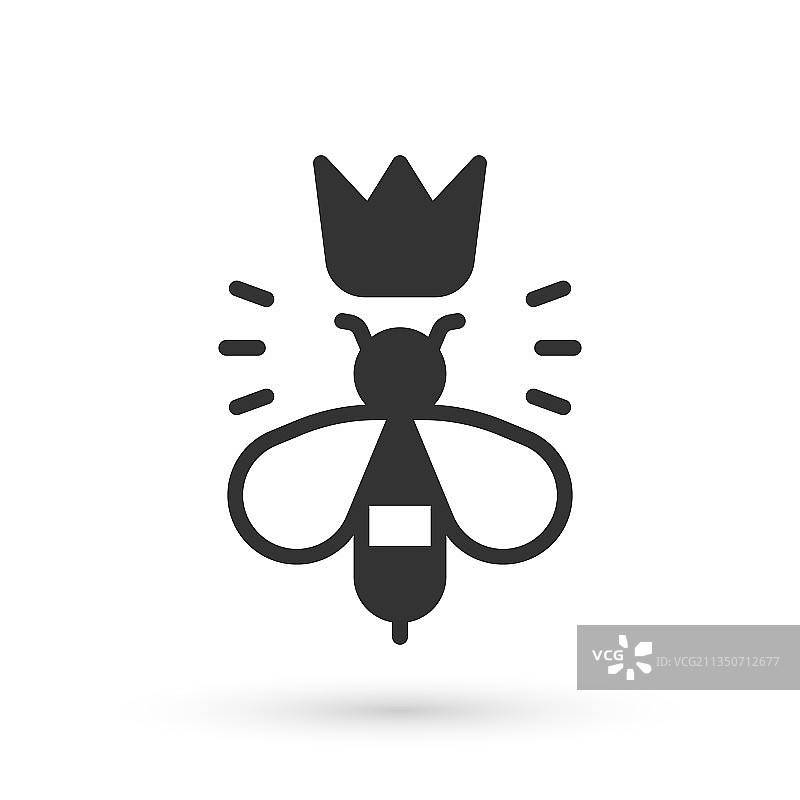 白色背景上的灰色蜂后图标图片素材