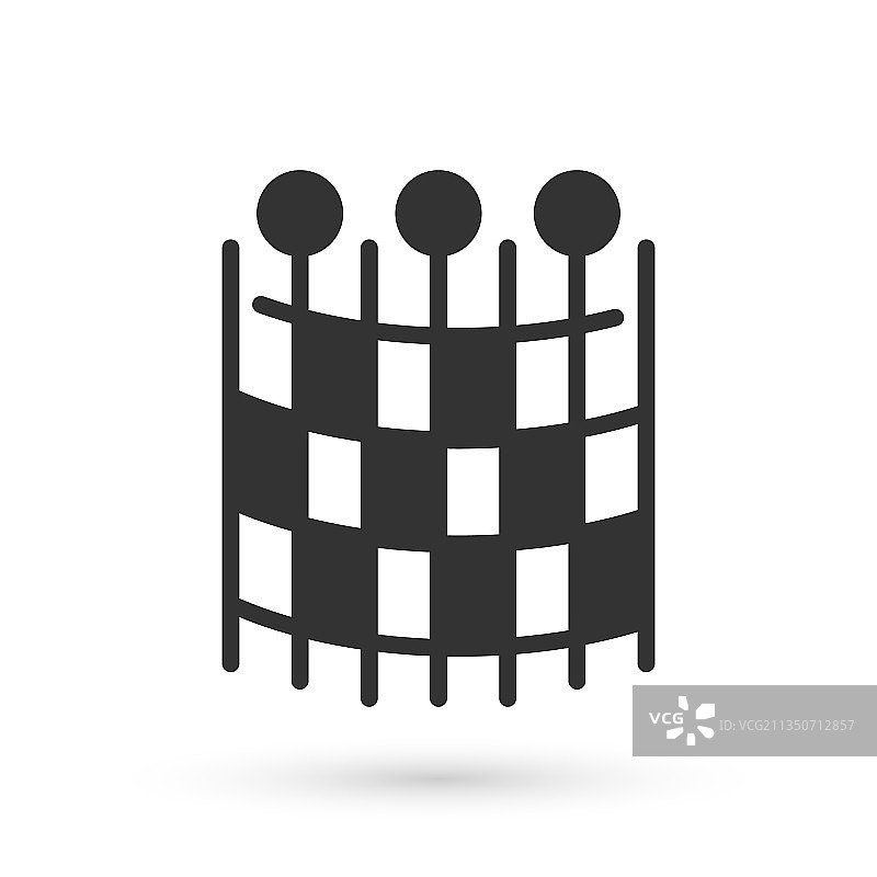 白色背景上的灰色渔网图案图标图片素材