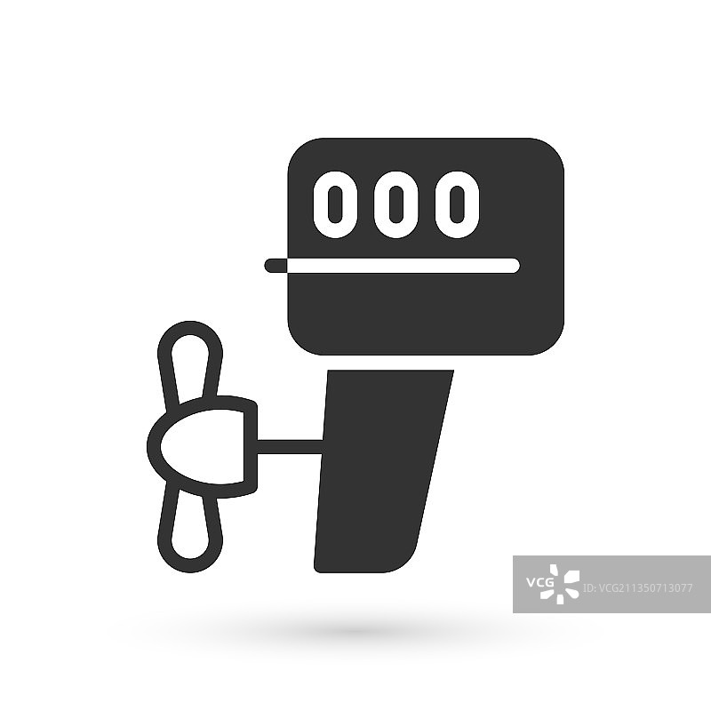 灰色船用舷外马达图标图片素材