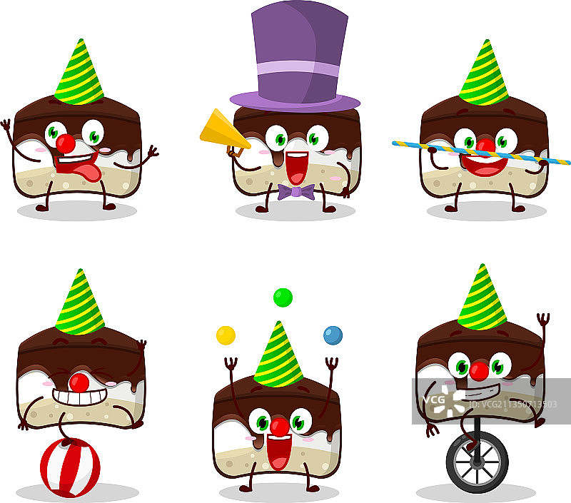 卡通角色：各种各样的巧克力蛋糕图片素材