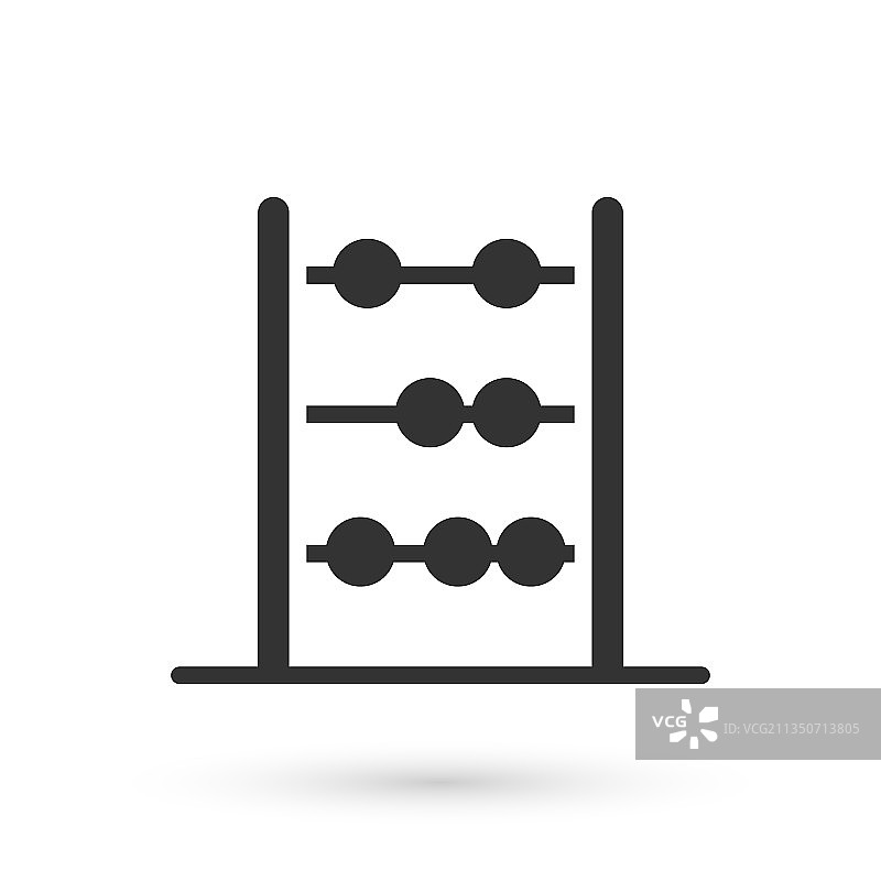 白色背景上的灰色算盘图标图片素材