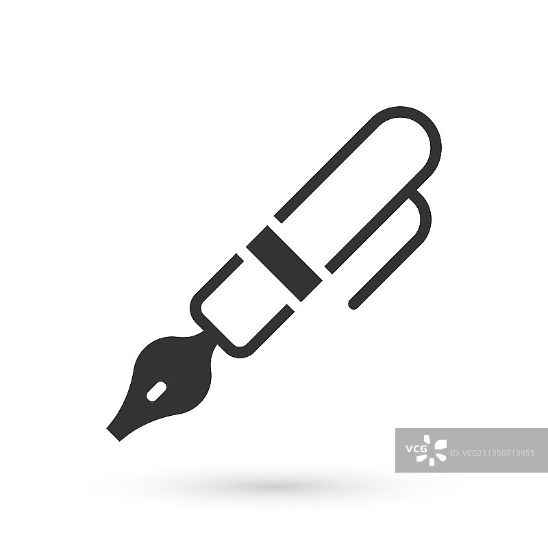 灰色钢笔笔尖图标图片素材