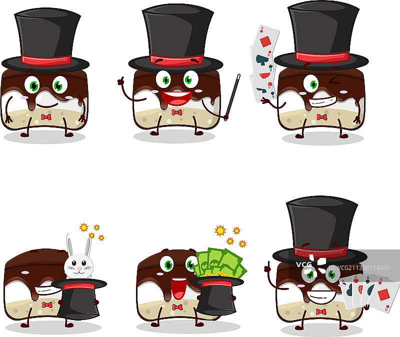 巧克力蛋糕魔术师卡通角色图片素材