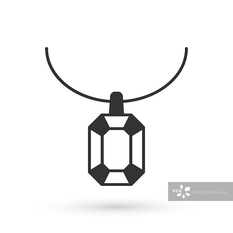 白色背景上孤立的项链吊坠图标图片素材