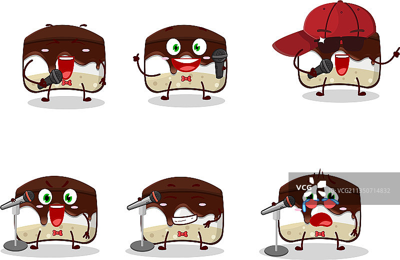 可爱卡通风格的巧克力蛋糕设计图片素材