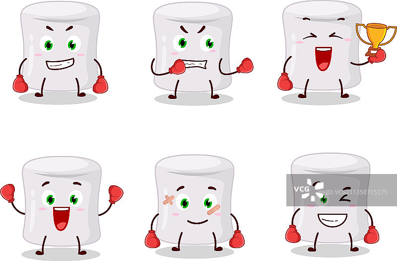 运动棉花糖拳击运动员卡通图片素材