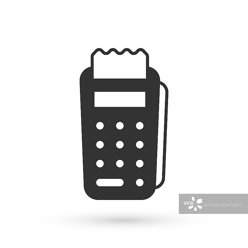 带插入信用卡的灰色POS终端图片素材